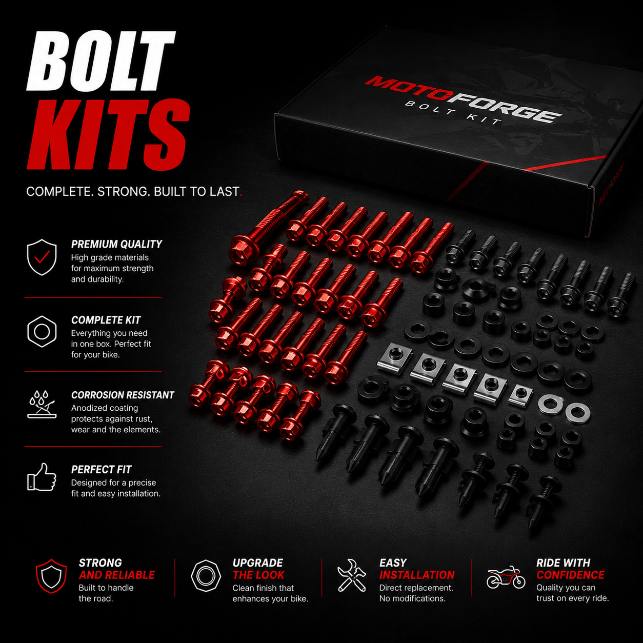 Premium Motorcycle Bolt Kits - MotoForge