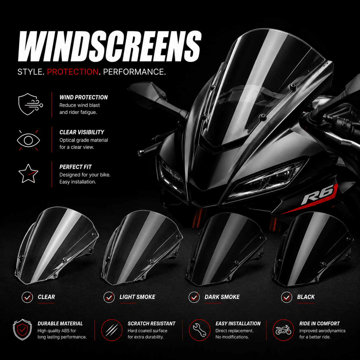 Sport Bike Windscreens - MotoForge